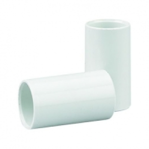Wickes Straight Conduit Coupling White 20mm 4 Pack