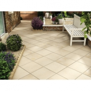 Marshalls Saxon Textured Buff 450 x 450 x 35mm Paving Slab