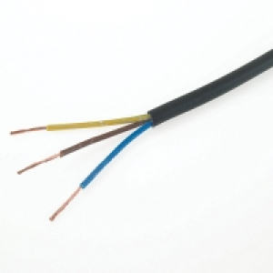 Time 1.0mm2 3 Core Round Flexible Cable Black 3183Y Black 5m &pound;8.99