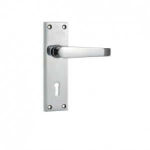 Wickes New York Victorian Straight Lock Handles Pair Chrome