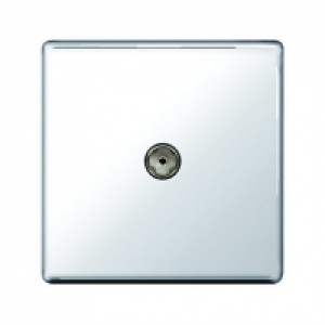 Wickes Coaxial Socket 1 Gang Polished Chrome Screwless Flat  &pound;17.99