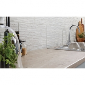 Wickes Mayfield Grey Splitface Ceramic Wall Tile 298 x 498mm