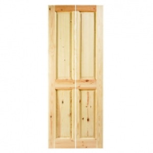 Wickes Chester Internal Bi-fold Door Knotty Pine 4 Panel 198 &pound;69.99
