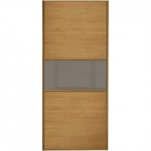 Wickes Sliding Wardrobe Door Fineline Oak Panel & Cappuccino