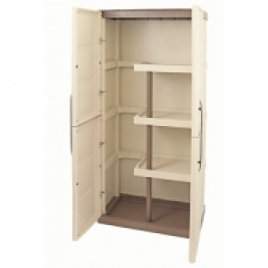 Large Storage Cupboard with Shelves & Broom Storage
