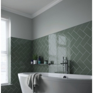 Wickes Cosmopolitan Sage Ceramic Tile 200 x 100mm