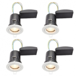 Wickes LED Premium Fire Rated Downlights White 4 Pack £59.99