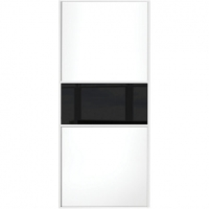 Wickes Sliding Wardrobe Door Fineline White Panel & Black Gl