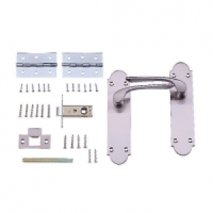 Pierre Latch Handle Set Satin Nickel