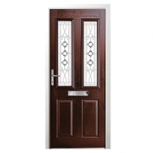 Wickes Malton Composite Door Rosewood 2 Panel 2100 x 880mm R