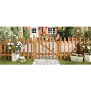 Wickes Palisade Round Top Timber Gate - 900 x 900 mm &pound;42.83