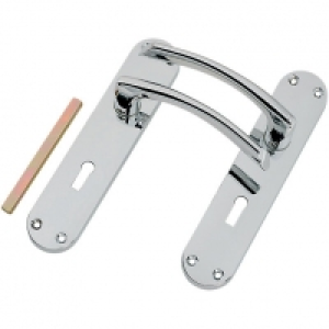 Wickes Dante Lock Handles Pair Polished Chrome Finish