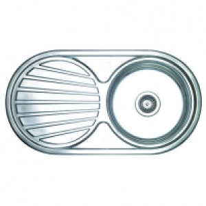 Wickes Single Round Bowl Reversible Kitchen Sink Stainless S