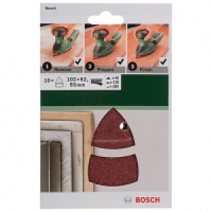 Bosch 10 Piece Multi-Sander Mixed Grit &pound;7.99