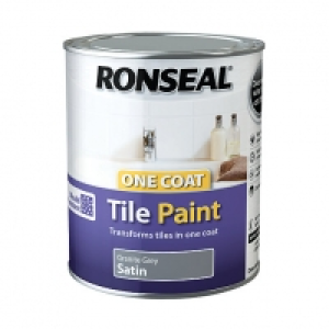 Ronseal One Coat Tile Paint Satin Granite Grey 750ml