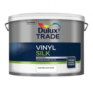 Dulux Trade Vinyl Silk Emulsion Paint Pure Brilliant White 1