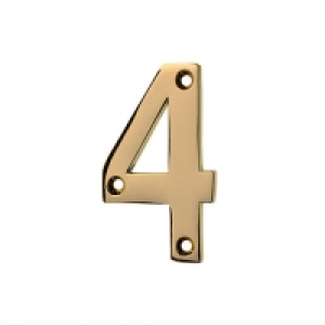 Wickes Door Number 4 Brass Plated