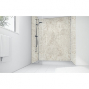 Wickes Cream Calacatta Laminate 900 x 900mm 2 Sided Shower P