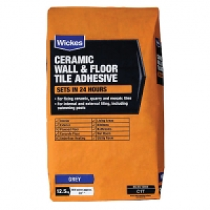 Wickes Ceramic Tile Adhesive Grey 12.5kg