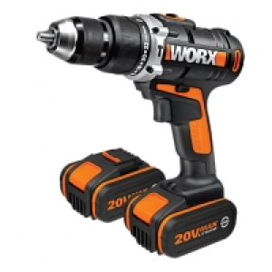 Worx 20V Li-ion Cordless Combi Drill with 2 Batteries WX372.