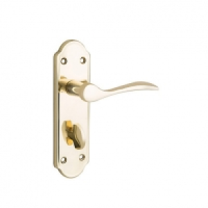Wickes Romano Bathroom Handles Pair Polished Brass Finish