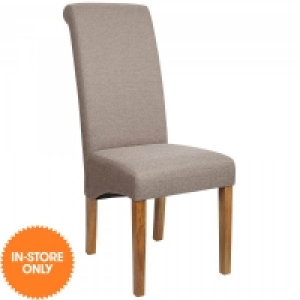 London Linen Dining Chairs Stone Set of 2 £95.99