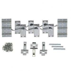 Wickes Monaco Victorian Scroll Latch Handles Pair Set Chrome &pound;29.99