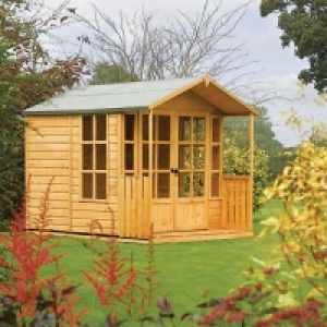 Rowlinson Arley Double Door Summerhouse with Veranda - 7 x 7