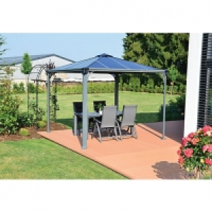 Palram Palermo Polycarbonate Garden Gazebo Grey - 2950 x 295 £857.69