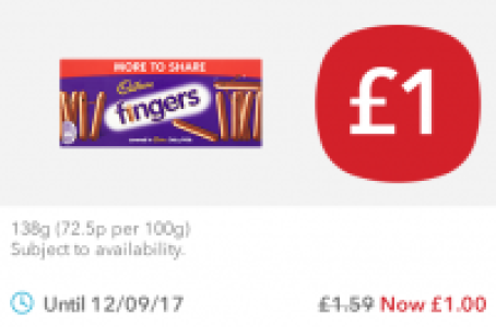 Cadbury Milk Chocolate Fingers £1.00