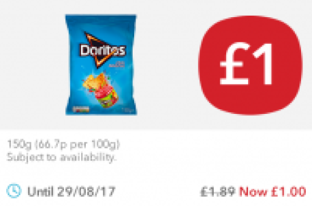 Doritos Cool Original/Tangy Cheese/Chilli Heatwave £1.00