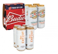 Budgens  Carlsberg Export, San Miguel, Budweiser