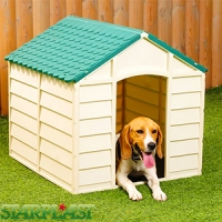HomeBargains  Starplast Dog Kennel (Cream/Green)