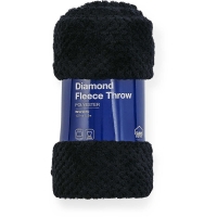 BigW  House & Home Diamond Fleece Throw - Black