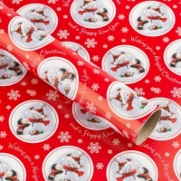 Poundland  Red Snowflake Christmas Gift Wrap 3 For 1