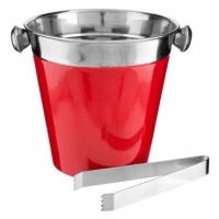 Poundland  Stainless Steel Red Ice Bucket