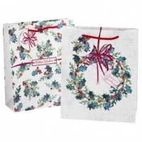 Poundland  Holly & Wreath Medium Gift Bags 2 Pack