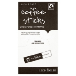 Lichfields Rich Roast Fairtrade Coffee Sticks 200 Sachets £11.25