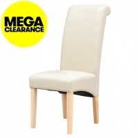JTF  London Faux Leather Dining Chairs Cream Set of 2