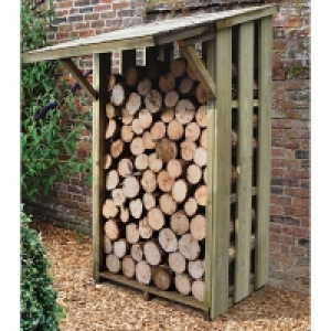 Forest Garden Timber Flip Roof Log Store Small - 4 x 4 ft