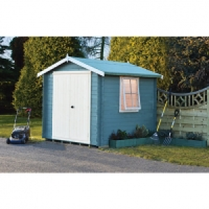 Shire Bradley Double Door Log Cabin - 10 x 10 ft - With Asse