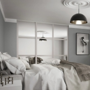 Spacepro 3 Panel Shaker Cashmere Frame Mirror Door 762mm &pound;135.00