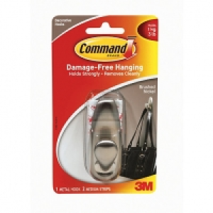 Command Forever Classic Medium Metal Hook Brushed Nickel