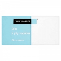 Makro  Chefs Larder 300 Napkins 2 Ply White 24cm