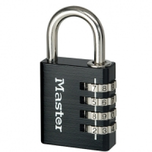 Master Lock 7640EURDBLK 4 Digit Resettable Black Aluminium P &pound;8.99