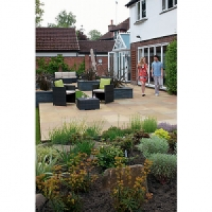Marshalls Indian Sandstone Riven Buff Paving Patio Pack - 15 &pound;445.59