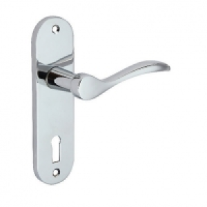 Wickes Elda Lock Handles Pair Polished Chrome Finish