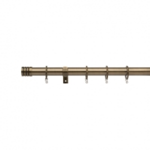 25/28mm Extendable Stud Curtain Pole 180-320cm Antique Brass