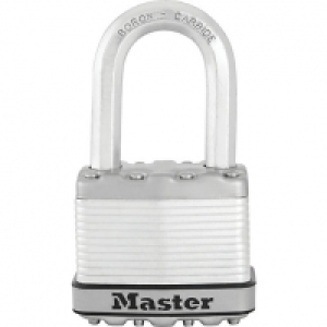 Master Lock Excell M5KALF Long Shackle Laminated Steel Padlo