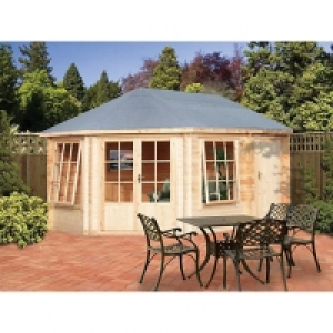 Shire Leygrove & Rowney Double Door Corner Log Cabin - 10 x